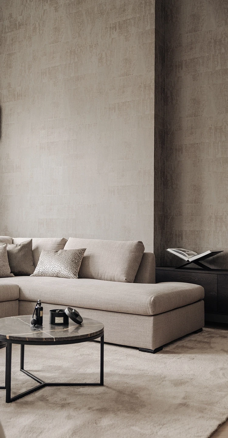 Hotel chique hoekbank en salontafel