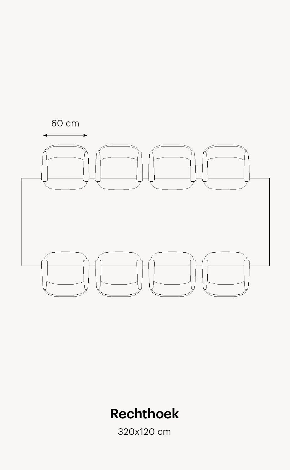 Aantal stoelen aan rechthoekige eettafel | Table du Sud