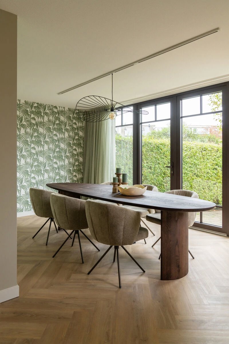 Kopen zonder kijken eettafel eikenhout met stoelen