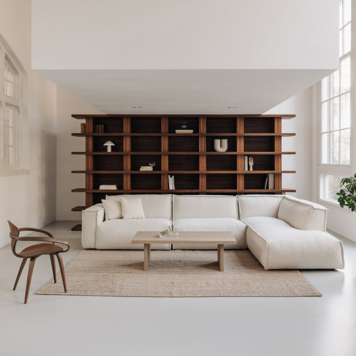 Woonkamer Scandinavische stijl met Maze hoekank