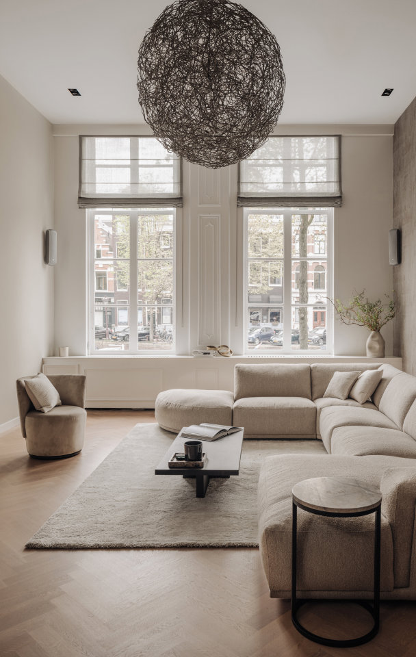 Woonkamerset met bank Camiel, bijzettafel en salontafel Len