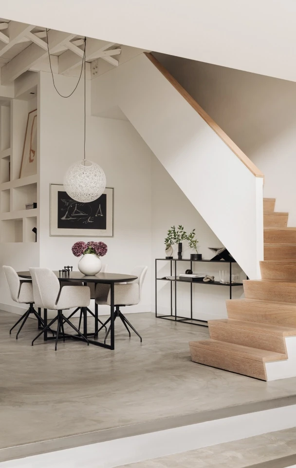 Eetkamerset woonstijl modern met eettafel Meryl en eetkamerstoelen Mood #95