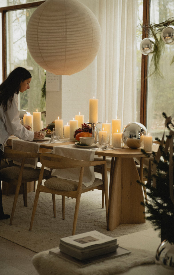 Table du Sud kerst decoratie op de eettafel