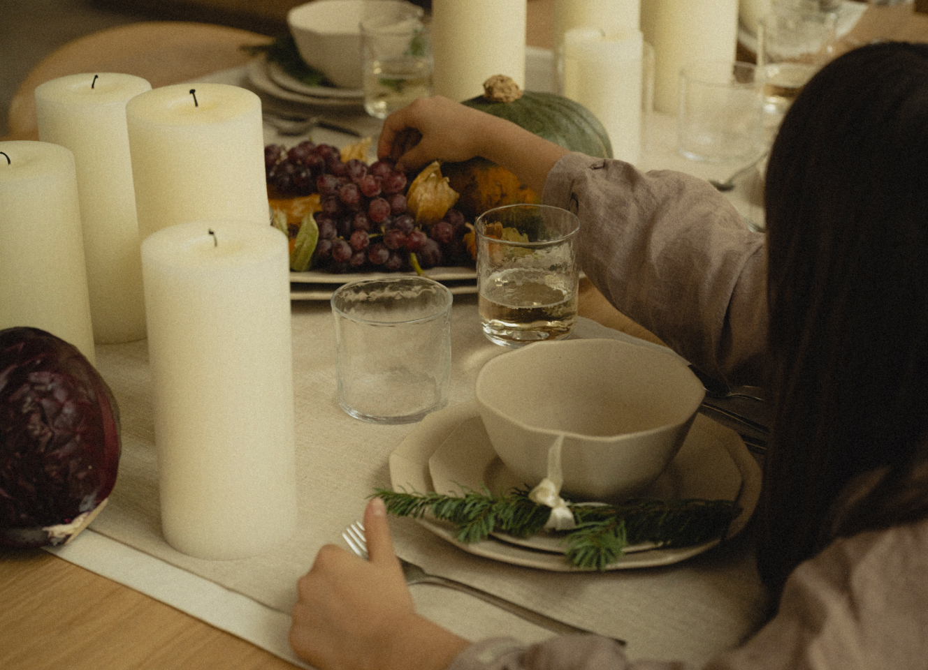 Kerstdiner aan eettafel Table du Sud