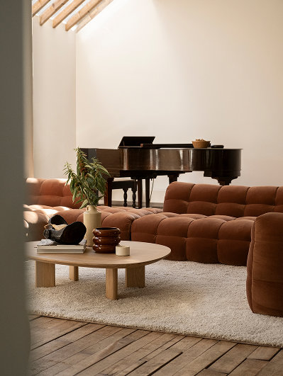 Urban woonkamer inspiratie met modulaire bank