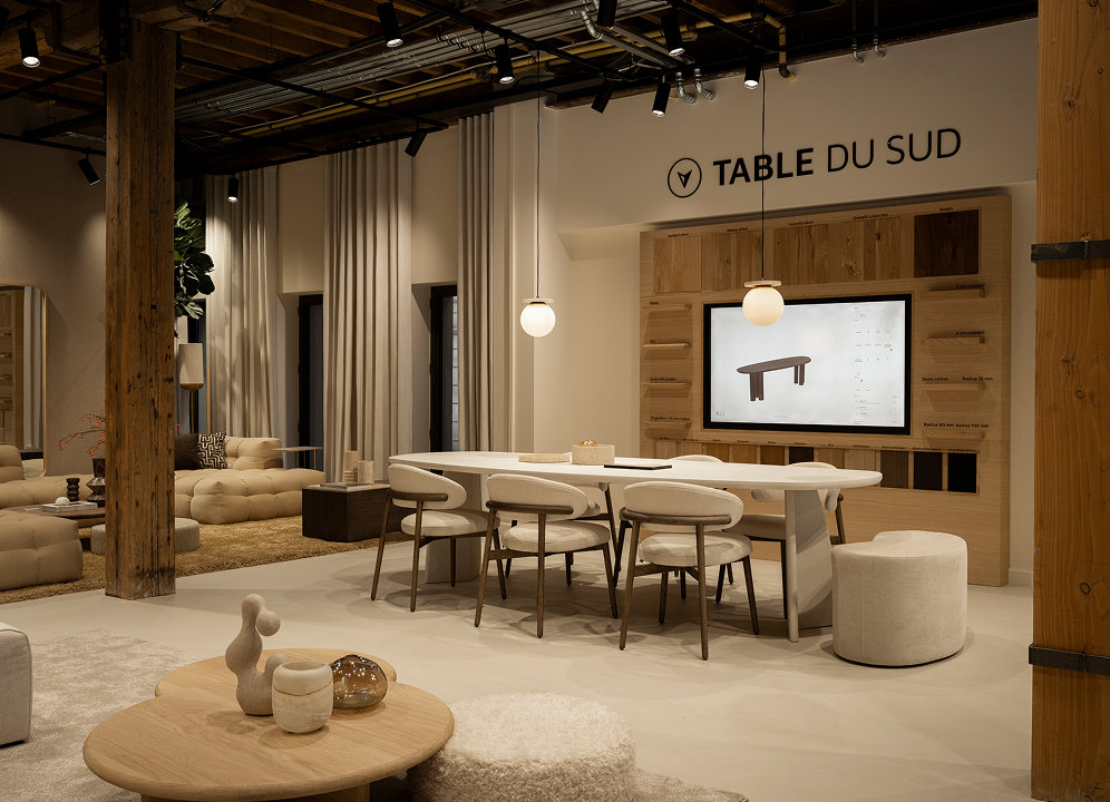 Woonwinkel Antwerpen met 3D wand van Table du Sud