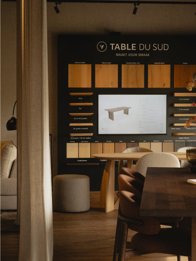 Meubels op maat in de woonwinkel van Table du Sud via 3d configurator