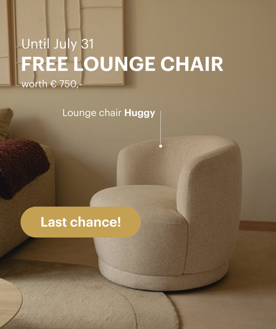 Fauteuil Huggy actie laatste kans banner Engels