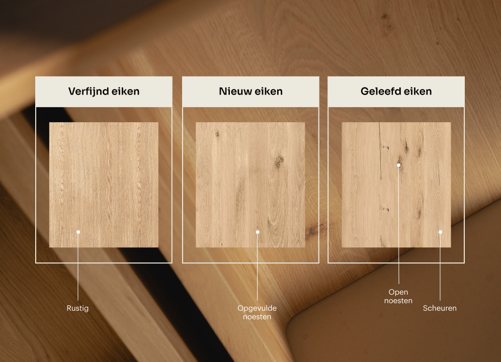 Soorten eikenhout voor massief eikenhouten eettafel van Table du Sud