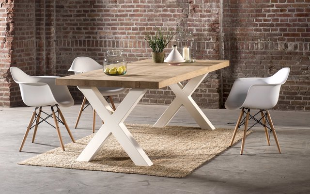 Eikenhouten-eettafel-Orléans-X-poot