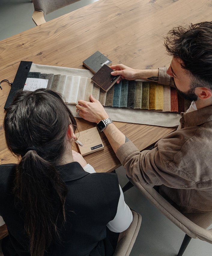 Proefstalen voor stoelen en banken