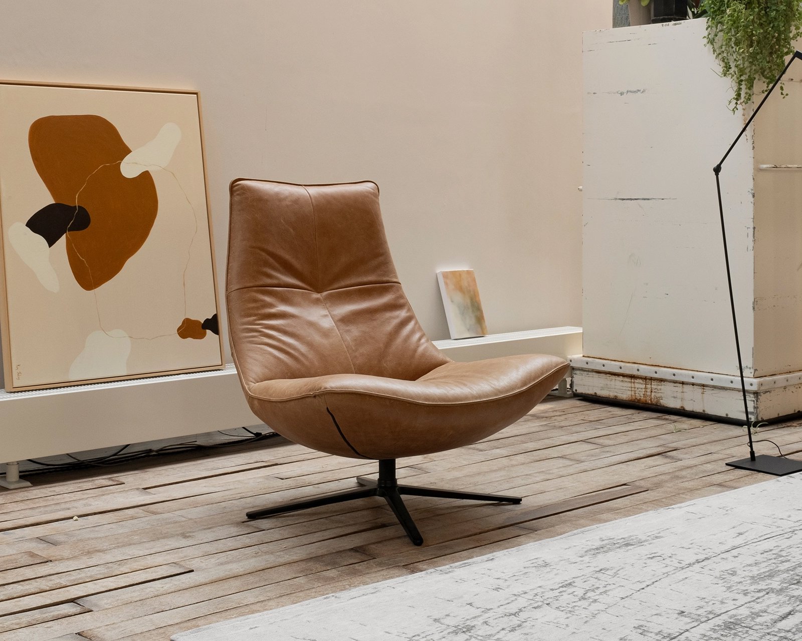 Cia fauteuil in Vintage leder - cognac