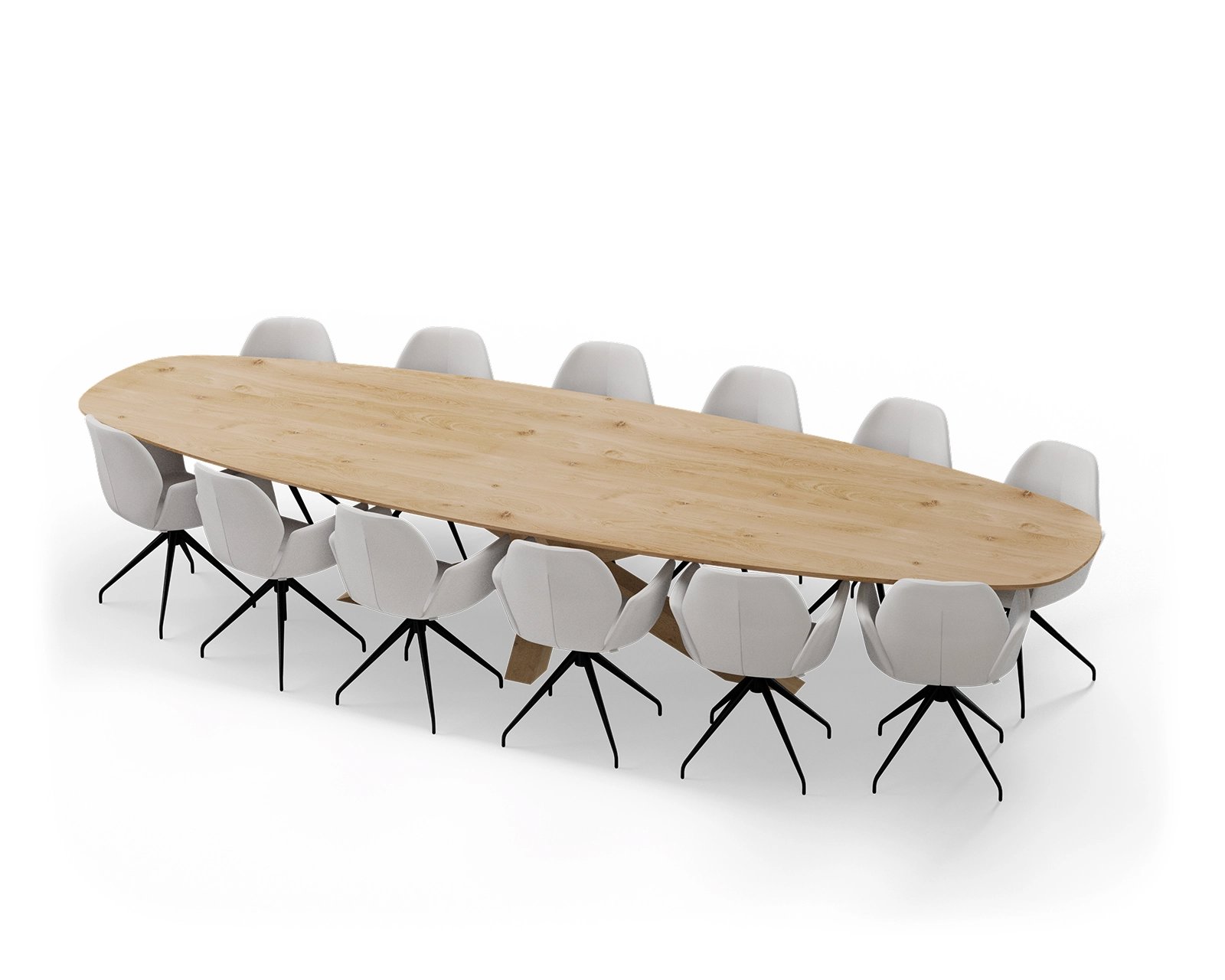 Vergadertafel_Deens_XX11x11 Oak_Stoelen