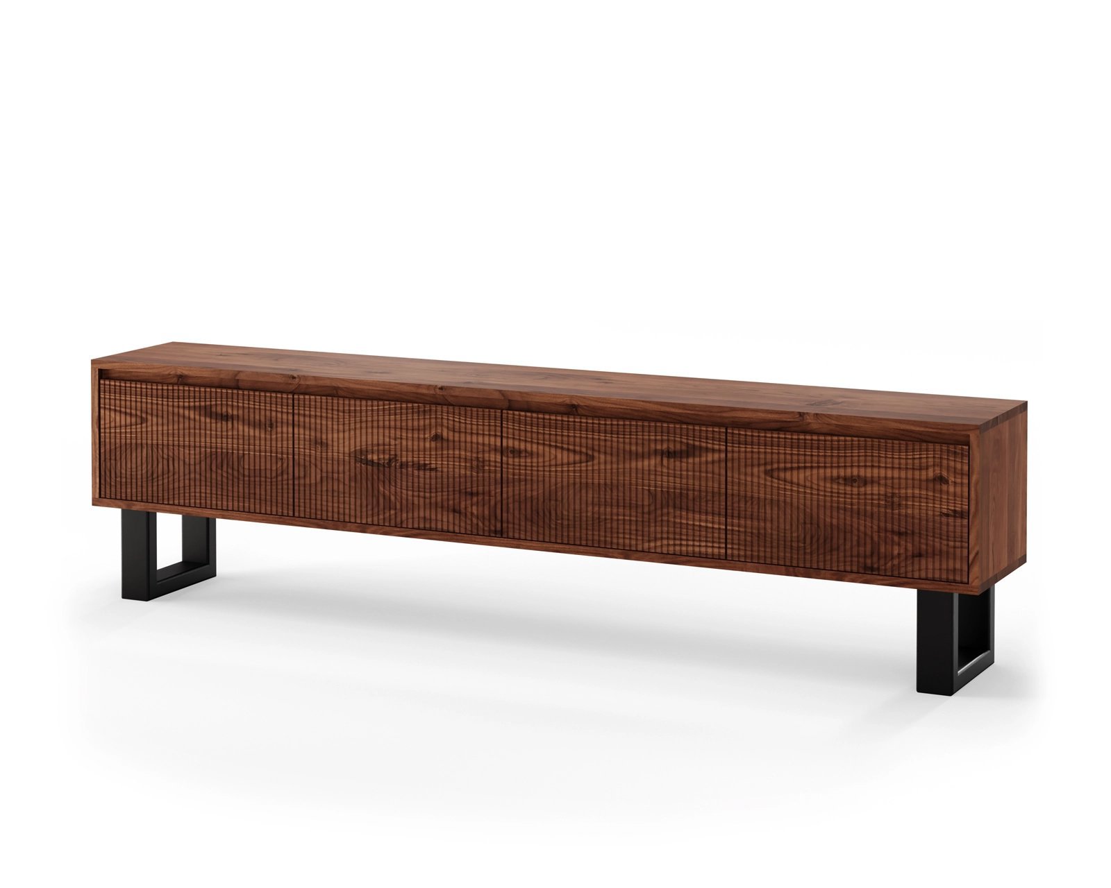 Tv-meubel_Notenhouten_Alise_U-Poot_Groeven