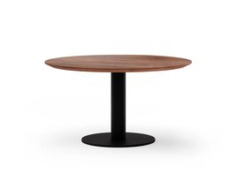 Ronde eettafel notenhout met onderstel ronde O-poot | Table du Sud