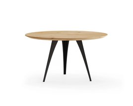 Ronde eettafel eikenhout met onderstel Vazy | Table du Sud