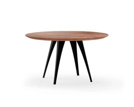 Ronde eettafel notenhout met onderstel Xavier | Table du Sud