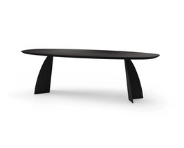 Deens ovale eikenhouten eettafel dida (zwart) - Render
