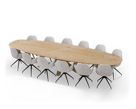 Vergadertafel_Deens_XX11x11 Oak_Stoelen