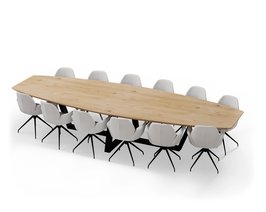 Vergadertafel_HalfOvaal_W-Poot_Stoelen