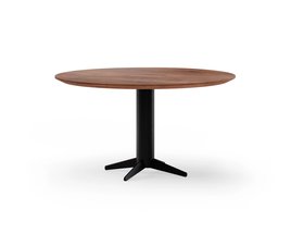 Ronde eettafel notenhout met onderstel Einaudi | Table du Sud