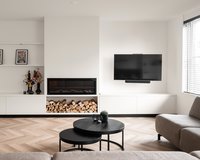 Ronde salontafel set Rondeaux. Afmeting: 80 en 60 cm in nieuw eiken, kleur deep black (9005).