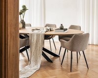 Ovale eikenhouten eettafel Gap met Billy stoelen in papyrus - 07. 