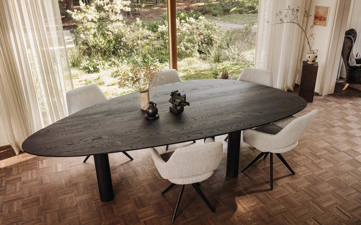 Asymmetrical coffee deals table