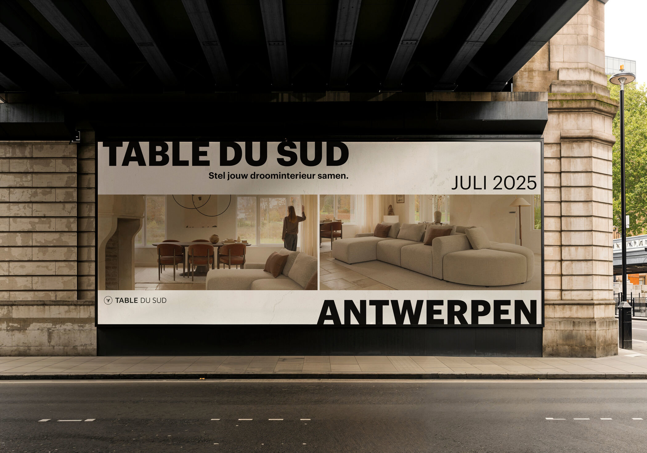 Affiche voor opening Table du Sud woonwinkel in Antwerpen