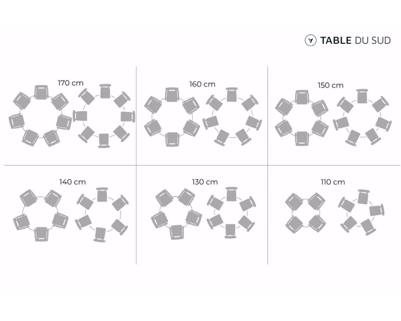 Ronde eettafel notenhout tafelblad | Table du Sud