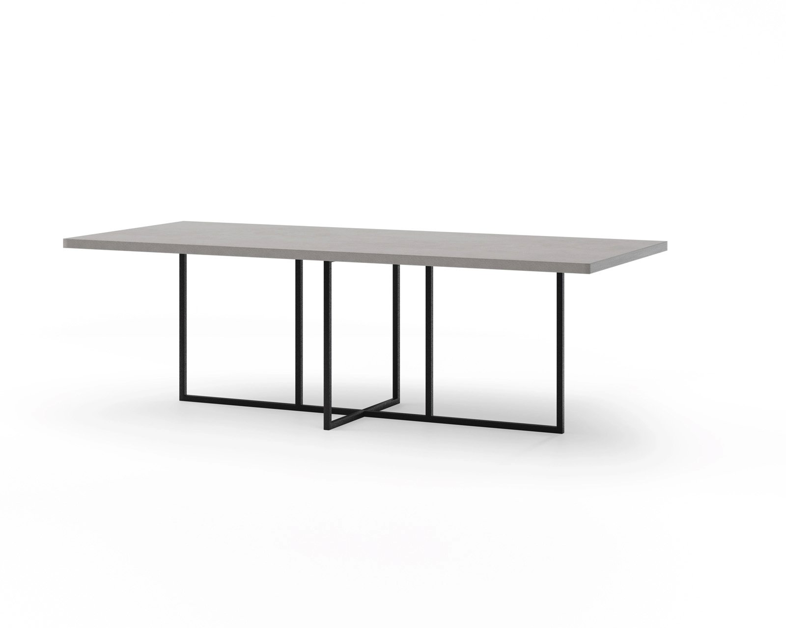 rectangular concrete dining table