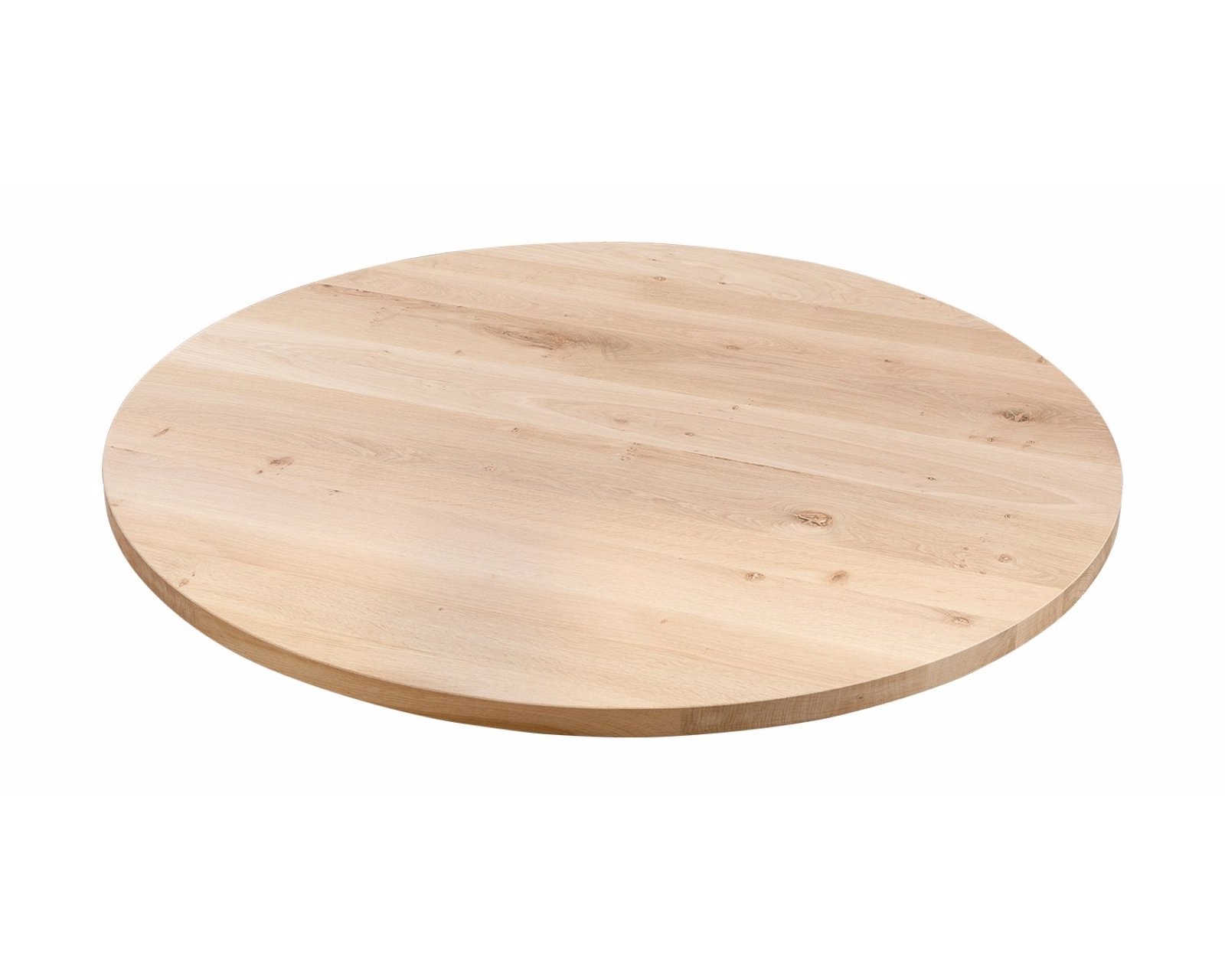 Round oak dining table V-leg