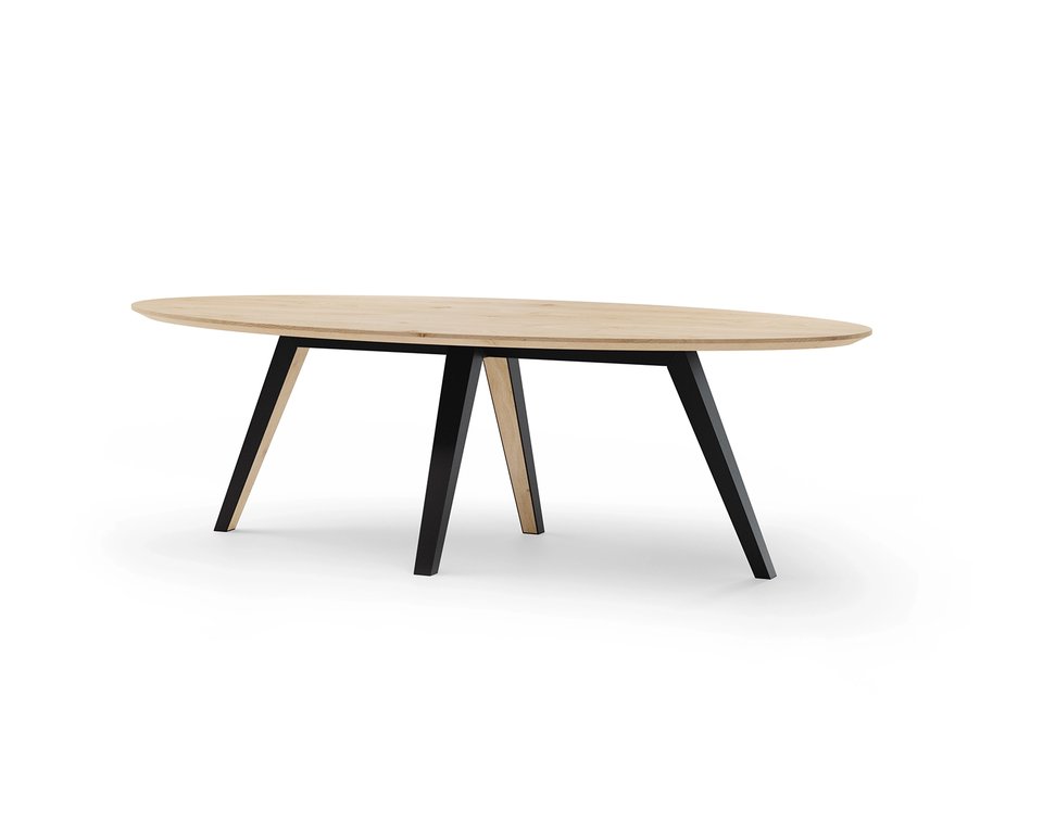 Ovale eettafel eikenhout met onderstel Eminent | Table du Sud