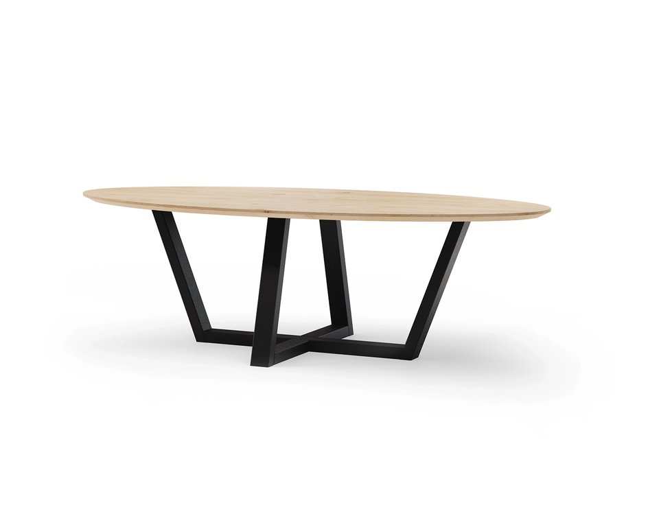 Ovale eettafel eikenhout met onderstel W-poot | Table du Sud