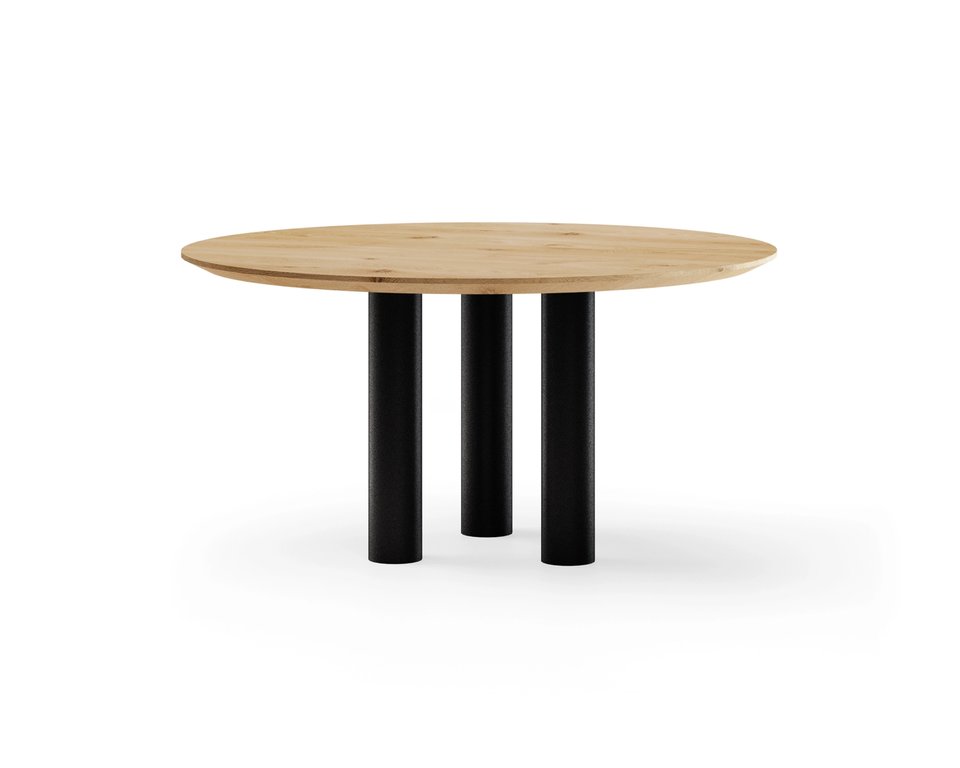 Ronde eettafel eikenhout met onderstel Ozu | Table du Sud