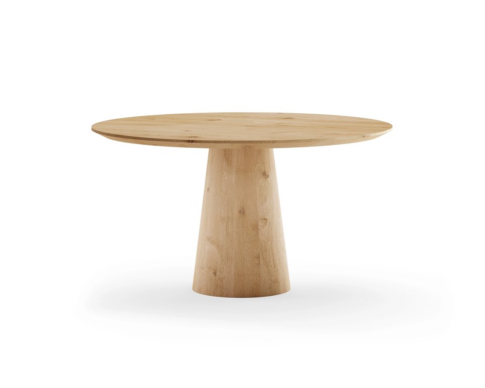 Ronde eettafel eikenhout met onderstel Qone oak | Table du Sud