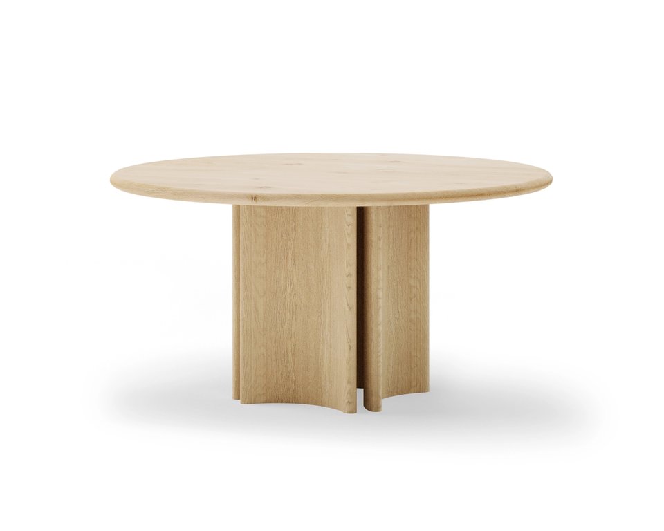 Ronde eettafel eikenhout met onderstel Quattro | Table du Sud