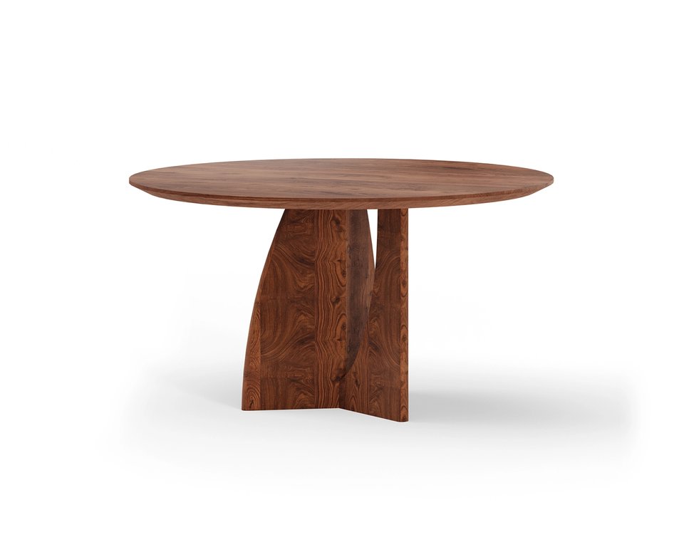 Ronde eettafel notenhout met onderstel Caprice | Table du Sud