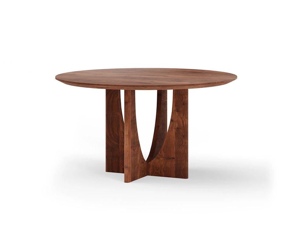 Ronde eettafel notenhout met onderstel Celso noten | Table du Sud