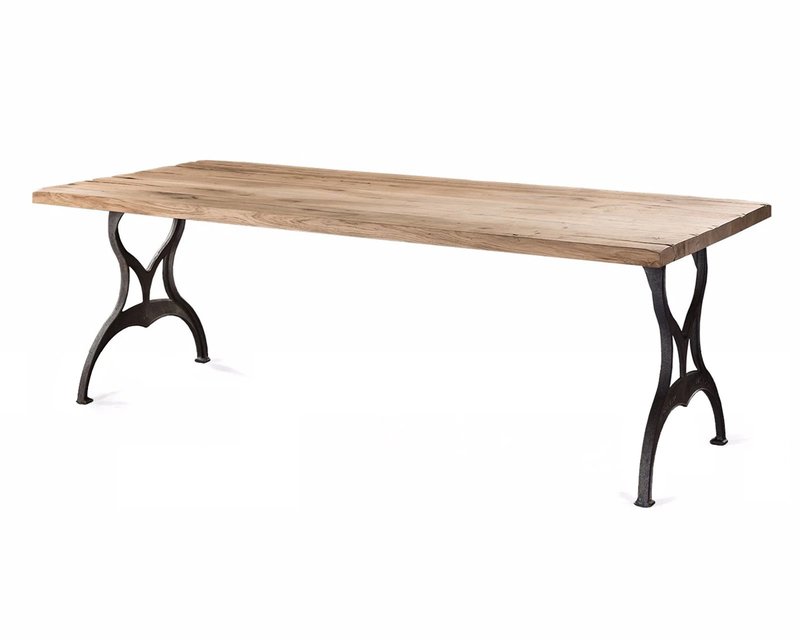 Lived Oak Dining Table Cast Iron 3, Cast Iron Dining Table
