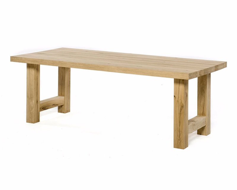 Oak dining table Orléans H-frame oak