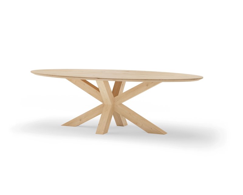 Oval oak dining table XX-frame 10x10 oak