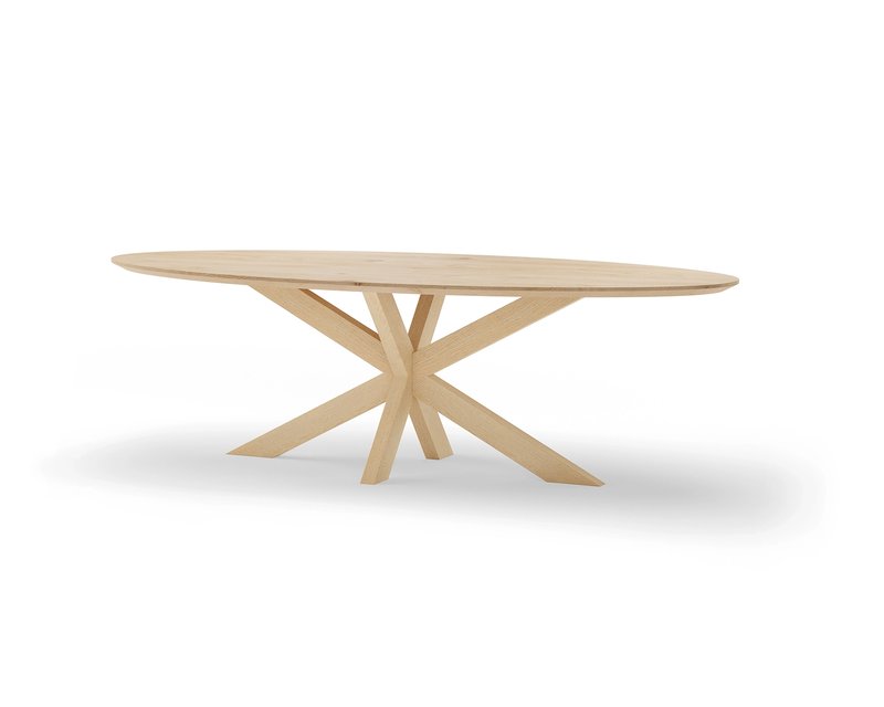 Oval oak dining table XX-frame 10x6 oak
