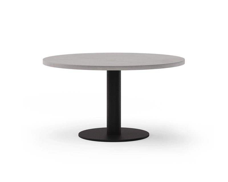 Round concrete dining table O-frame