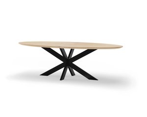 Oval oak dining table XX-frame 10x4