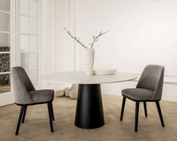 Materiaal: caro 149. Ronde keramische eettafel Qone.