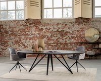 Ovale eikenhouten eettafel Pomm