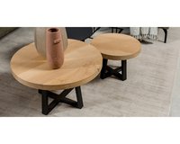 Round oak coffee table Aline