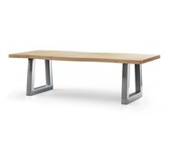 Live edge table Trapeze stainless steel