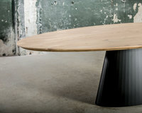 Ovale eettafel eikenhout met onderstel Eqone | Table du Sud